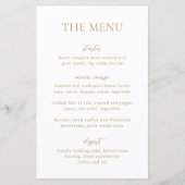Sophia Gold Modern Wedding Menu (Vorderseite)