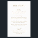 Sophia Gold Modern Wedding Menu Flyer<br><div class="desc">Moderne Hochzeitsmenü Flyer mit einem schlichten und dennoch eleganten Design.</div>