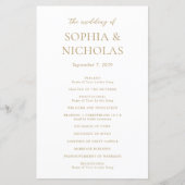 Sophia Gold Modern Wedding Program (Vorderseite)