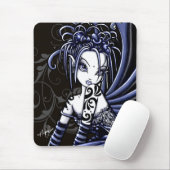 "Sophia" gotische blaue Tätowierungs-Fee Mousepad (Mit Mouse)