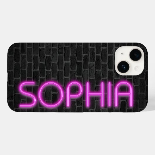 SOPHIA in PINK Neonleuchten Case-Mate iPhone Hülle (Rückseite (Horizontal))