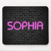 SOPHIA in rosa Neonlicht Mousepad (Vorne)