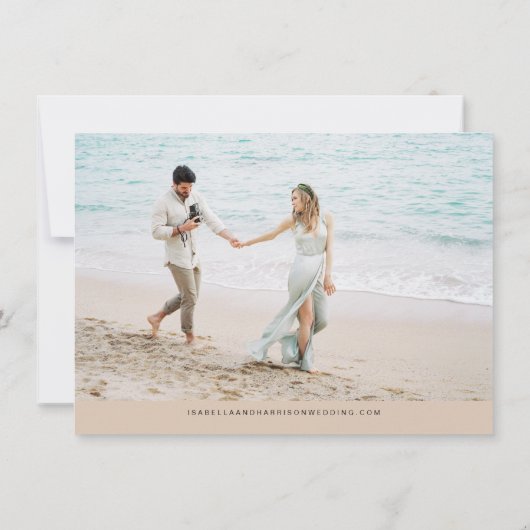 SOPHIA | Island Beach Tropical Palm Save the Date Einladung (Rückseite)