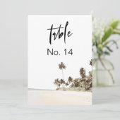 SOPHIA | Island Beach Tropical Palm Tischnummer (Stehend Vorderseite)