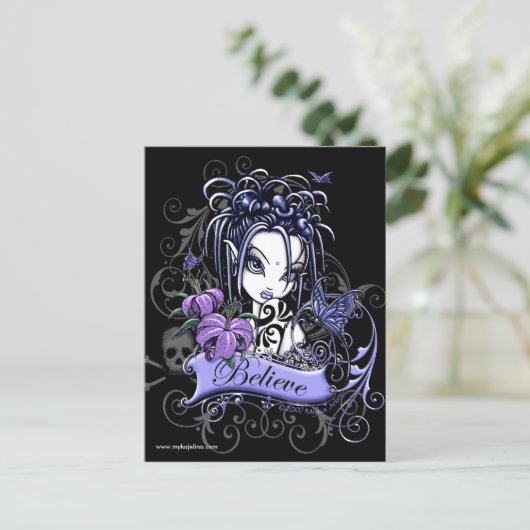 Sophia Lilly glaubt Butterfly Fairy Postcard Postkarte (Stehend Vorderseite)
