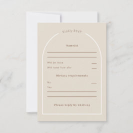 SOPHIA Modern Desert Boho Arch Response Card RSVP Karte