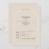 SOPHIA Modern Wüste Boho Arch Save the Date Karte (Vorne/Hinten)