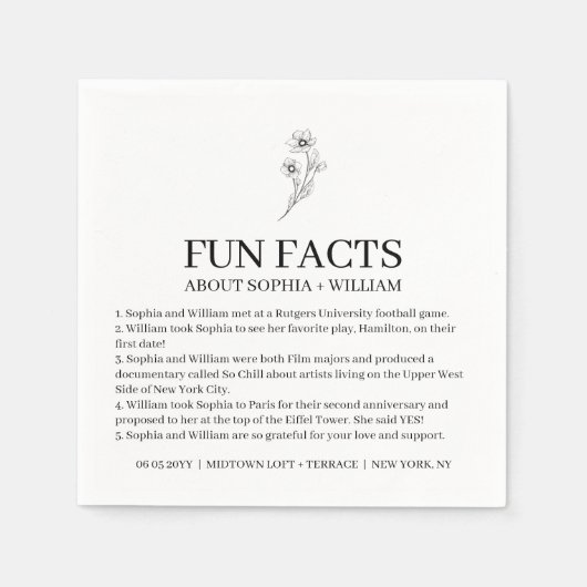 Sophia Moderne Hochzeitsempfehlung Spaß beim Cockt Serviette (Vorderseite)