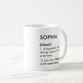 Sophia Name, Bearbeitbarer Name, Benutzerdefiniert Kaffeetasse (VorderseiteRechts)
