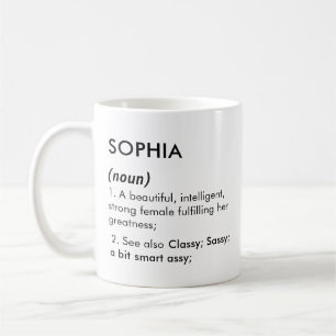 Sophia Name, Bearbeitbarer Name, Benutzerdefiniert Kaffeetasse