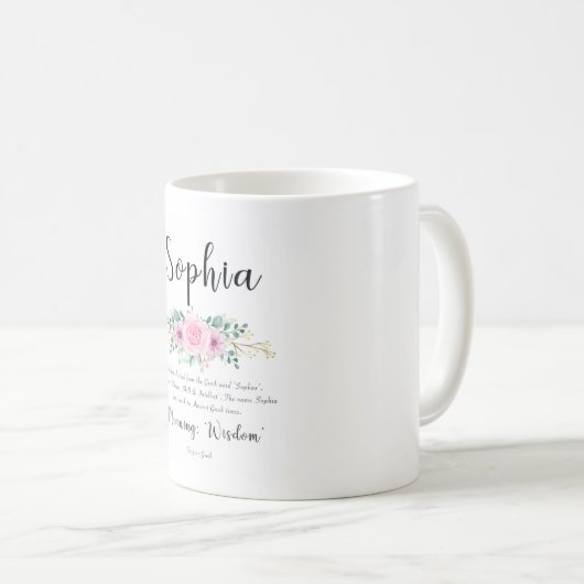 Sophia Name bedeutet Tasse (VorderseiteRechts)