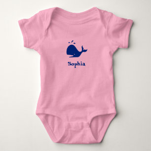 Sophia (Name der Auswahl) : Wal Baby Strampler
