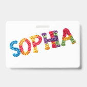 Sophia Name in lebendigem Häkelmuster Ausweis (Rückseite)