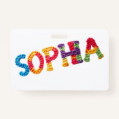 Sophia Name in lebendigem Häkelmuster Ausweis (Rückseite)