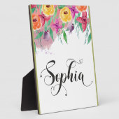 Sophia name sign Sophia floral Calligraphy Baby Fotoplatte (Seite)