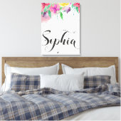 Sophia name sign Sophia floral Calligraphy Baby Leinwanddruck (Insitu (Schlafzimmer))