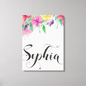 Sophia name sign Sophia floral Calligraphy Baby Leinwanddruck (Vorderseite)