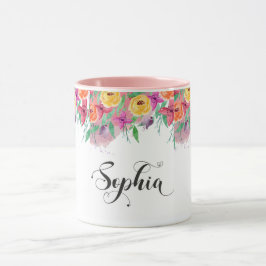 Sophia name sign Sophia floral Calligraphy Baby Mu Tasse