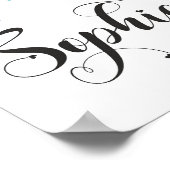 Sophia name sign Sophia floral Calligraphy Baby Poster (Ecke)