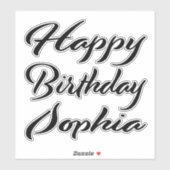 Sophia Name Vorname black Sticker Geburtstag (Blatt)