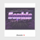 Sophia Name Vorname lila retro Sticker Geburtstag (Blatt)