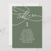 SOPHIA Olive Green Wedding Chart Card Card Karte (Vorderseite)