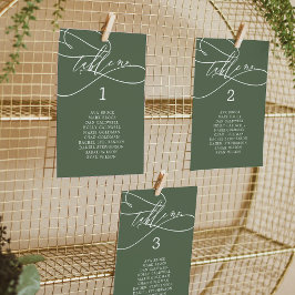 SOPHIA Olive Green Wedding Chart Card Card Karte