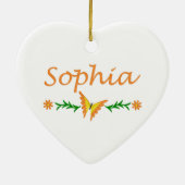 Sophia (orange Schmetterling) Keramikornament (Hinten)