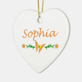 Sophia (orange Schmetterling) Keramikornament (Links)