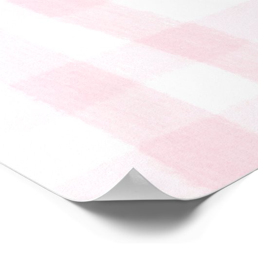 Sophia Personalisiert Pink Bow & Gingham Print Poster (Ecke)