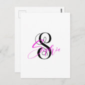 Sophia Personalisierte Namen Schwarz-Rosa Geschenk Postkarte (Vorne/Hinten)