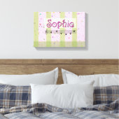 Sophia Pink Green Leinwand (Insitu (Schlafzimmer))