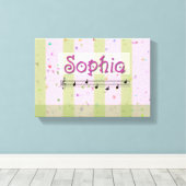 Sophia Pink Green Leinwand (Insitu (Holzboden))