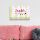 Sophia Pink Green Leinwand (Insitu (Wohnzimmer))