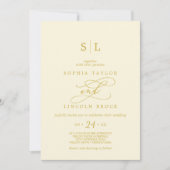 SOPHIA QR Code Butter Gelb in einer Hochzeit Einladung (Vorderseite)