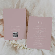 SOPHIA QR Code Chic Blush Pink in einer Hochzeit