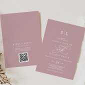 SOPHIA QR Code Dusty Rose Pink in einer Hochzeit Einladung