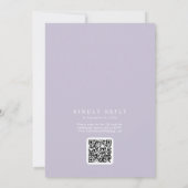 SOPHIA QR Code Lavender Lila in einer Hochzeit Einladung (Rückseite)