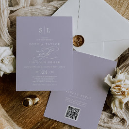 SOPHIA QR Code Lavender Lila in einer Hochzeit Einladung