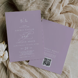 SOPHIA QR Code Lilac Lila in einer Hochzeit Einladung