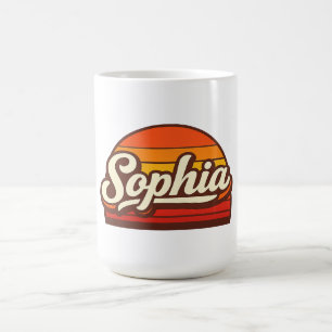Sophia Retro-Sonnenuntergang mit personalisiertem Kaffeetasse