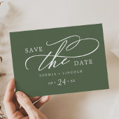 SOPHIA Rustic Woodland Olive Green QR Code Hochzei Save The Date