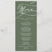 SOPHIA Rustikale Waldweide Grüne Hochzeit Menükarte (Vorderseite)