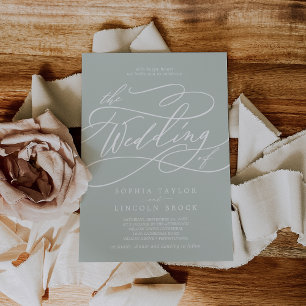 SOPHIA Sage Gray Moderne Klassische Hochzeit Einladung