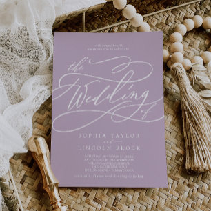 SOPHIA Simple Modern Lilac Lila Spring Wedding Einladung