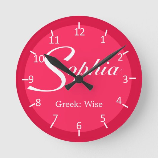 Sophia Strawberry Two-Toned Runde Wanduhr (Vorderseite)