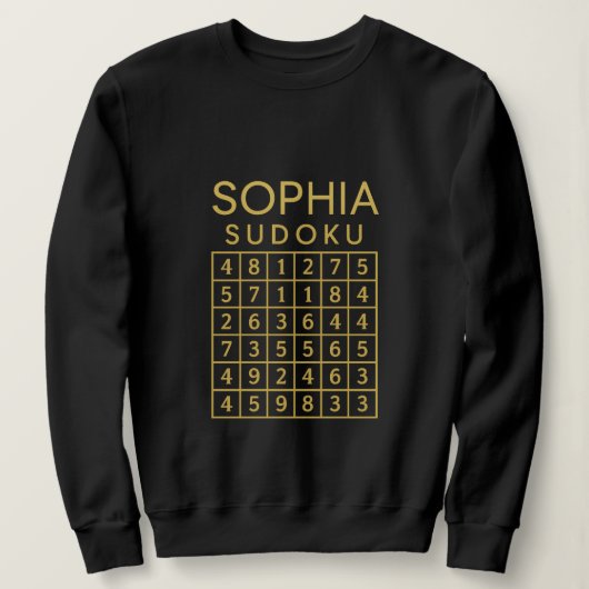 SOPHIA Sudoku Puzzle – Golden Grid Tee (Design vorne)