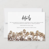 SOPHIA | Tropical Beach Palm Tree Details Card Einladung (Vorderseite)