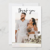 SOPHIA Tropical Palm Tree Foto Hochzeit Vielen Dan Einladung (Vorderseite)