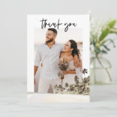 SOPHIA Tropical Palm Tree Foto Hochzeit Vielen Dan Einladung (Stehend Vorderseite)